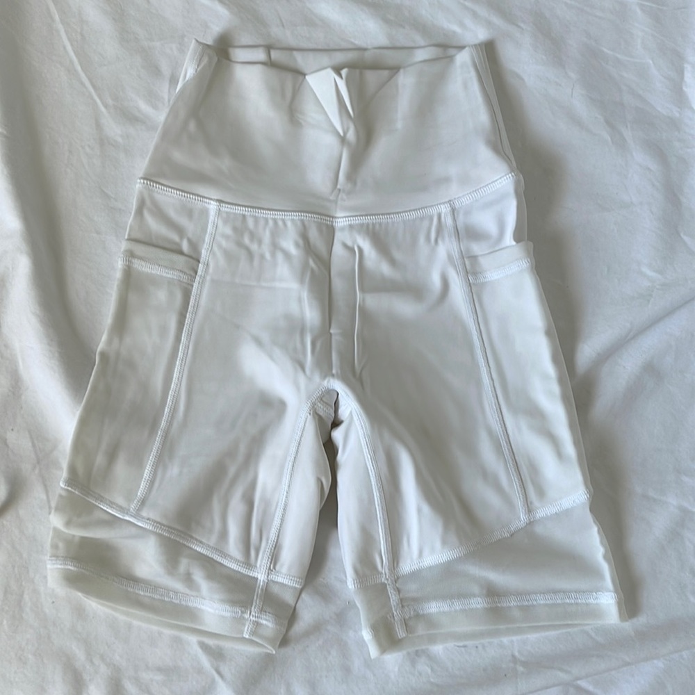 AERIE biker shorts with mesh and pockets